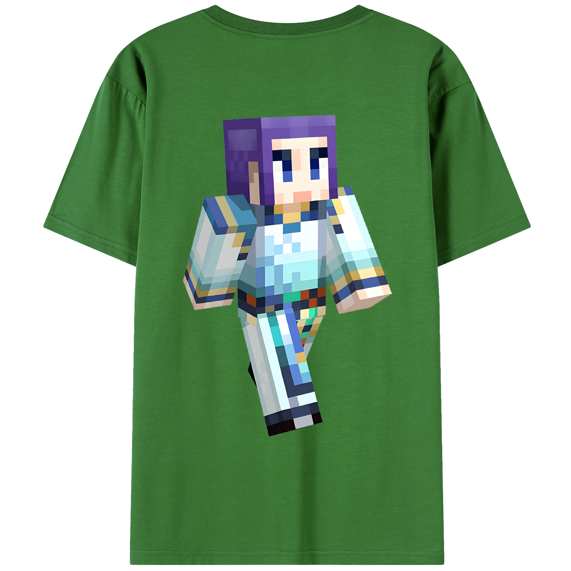（画像用） マインクラフト ブロックの世界 Minecraft MC Block world レディース半袖Tシャツ(バックプリント)